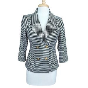 CAbi Life Blazer Nautical Navy & White Stripe Small
